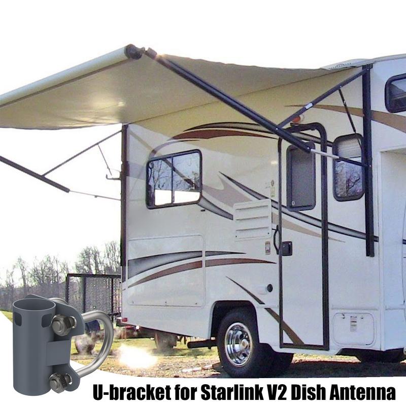 RV Roof Masts Bracket 30-50mm Rustproof U Shaped Pipe Mount Stable Easy Installation Multifunctional Masts Holder For RV Yacht