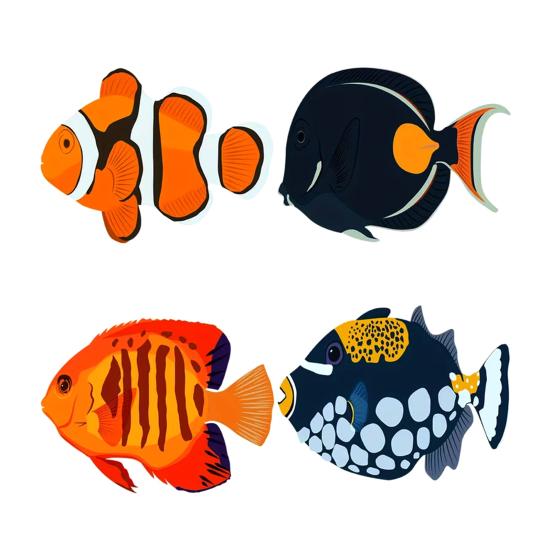 

4 шт. Деревянная рыба Морской Настенный Декор Рустикальная Стайка Рыб Настенное Искусство Прибрежная Тема Океанская Настенная Скульптура для Дома у Озера Ванной Комнаты Спальни оранжевый