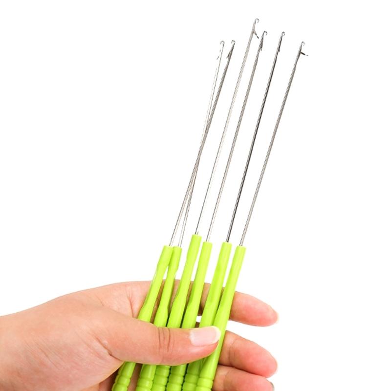 5PCS Crochet Hooks for Hair Braiding Carpet Making and DIY Craft, Plastic Handle Crochet Needle