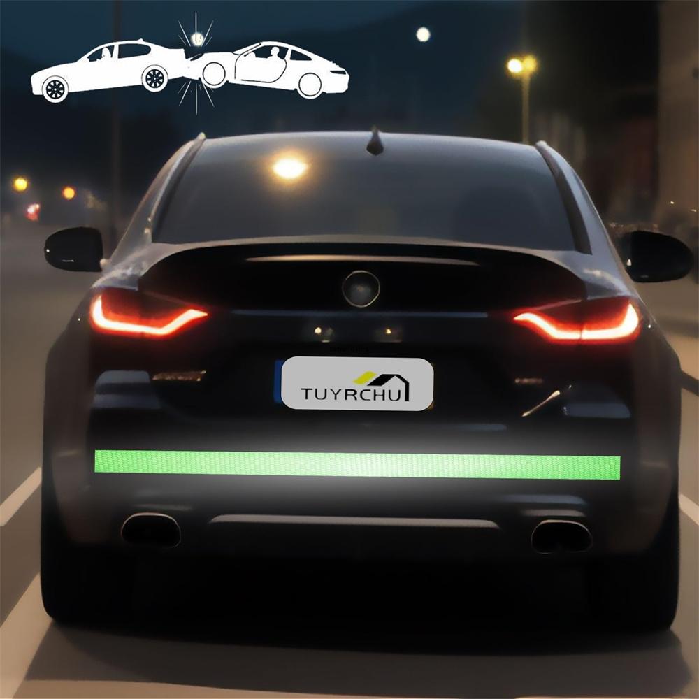 Waterproof Green Reflective Car Sticker 2.5cm*10m Self Adhesive High Visibility Safety Warning Tape Outdoor Reflectors For Truck