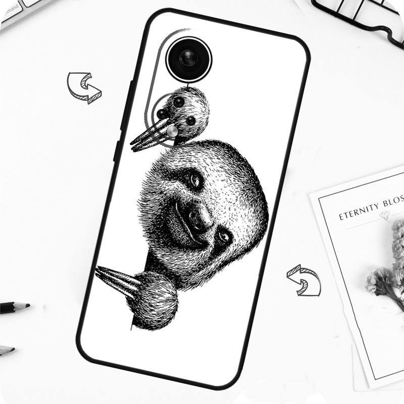 Kawaii Cute Sloth Face Case For Honor Magic 7 5 6 Lite Honor 200 Pro X8b X9a X8a X8 X9 X9c X9b 50 70 90 Lite Cover