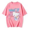 2026 New Cute Kitty Cat Print Teddy Bear Tshirt Set Casual Familystyle Clothing Parentchild Tshirt Top
