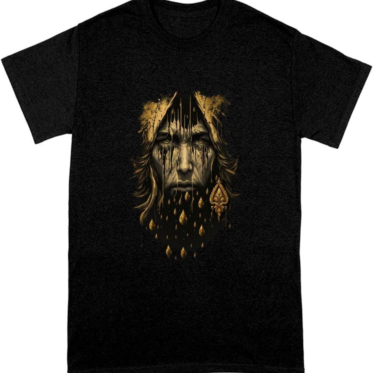 

Art Inspired Heavy Cotton T-Shirt - Portrait Tee Shirt - Graphic T-Shirt XXXXXL чёрный