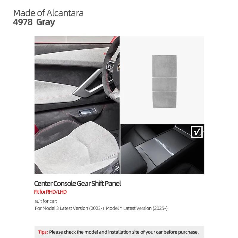 Betterhumz For Tesla Model 3 Highland Model Y 2018- Juniper Made of Alcantara Center Console Trim Sticker Car Interior Accessory