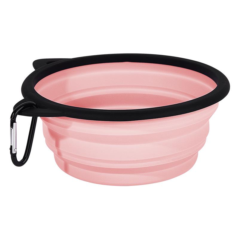 

Multi-color Portable Silicone Pet Bowl: Foldable, Easy-Clean Travel Dish for Cats & Dogs розовый