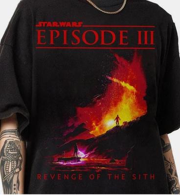 Vintage Koszulka Gwiezdne Wojny Zemsta Sithów Luźna Koszulka Anakin Skywalker Nowa Unisex Koszulka