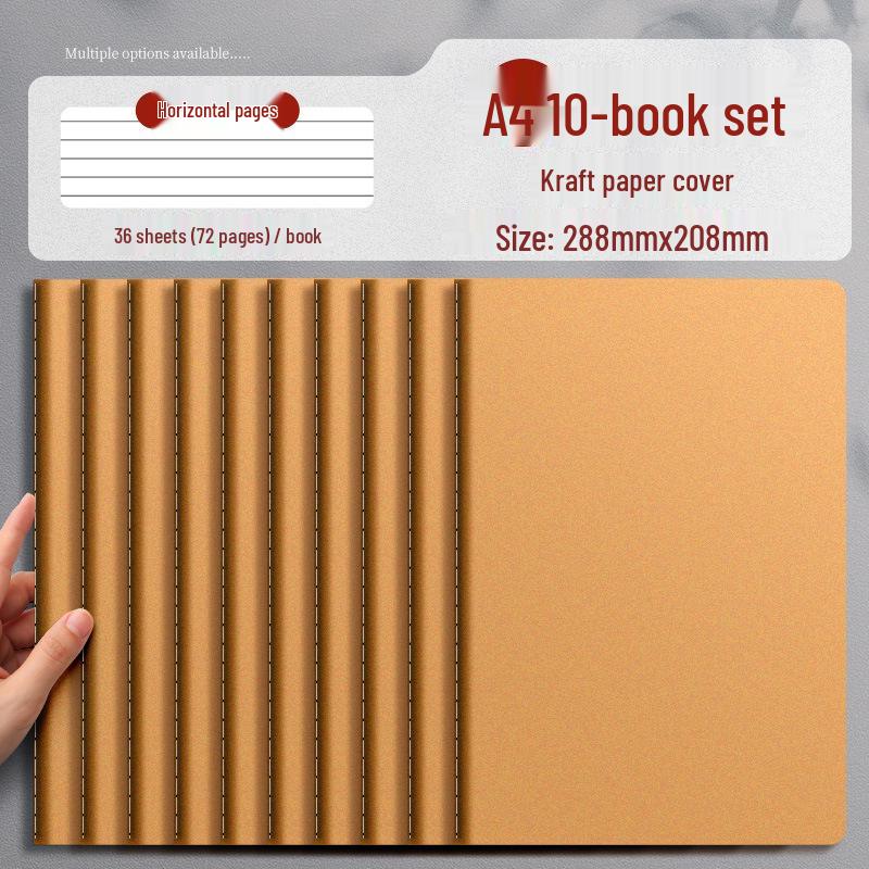 Thickened Kraft Paper B5 Lined Notebook for College and High School Students