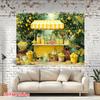 2D Fresh Lemon Tree Backdrop, Summer Lemon Shop Photography Background