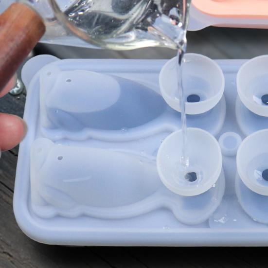Ice Cube Grid 3D Pet Dog Shape Food-grade Silicone Ice Mold Dishwasher Safe Slow Melting Cocktail Ice Mold