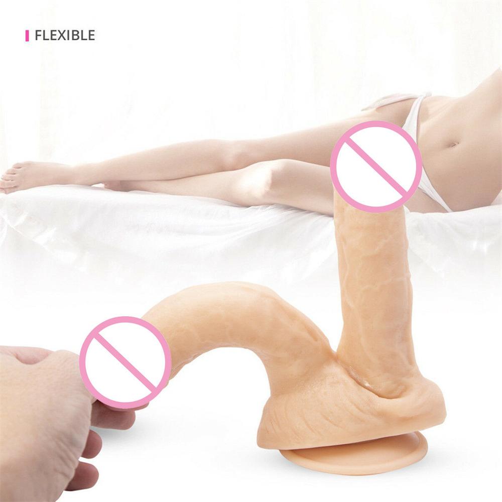 Realistyczne dwustronnie zakończone Dildo Dwustronna penetracja na czele Symulowana Penile Sucker Sex Toy dla kobiety