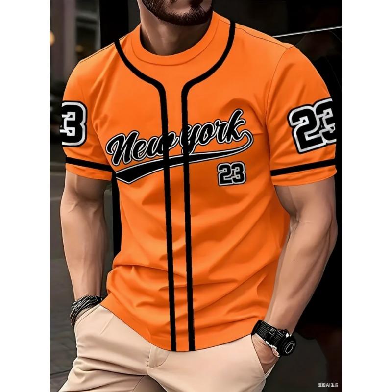 Koszulka z nadrukiem NEW YORK 23 Krótki rękaw Sportowa koszulka męska Unisex Codzienna Letnia Męska koszulka wyścigowa