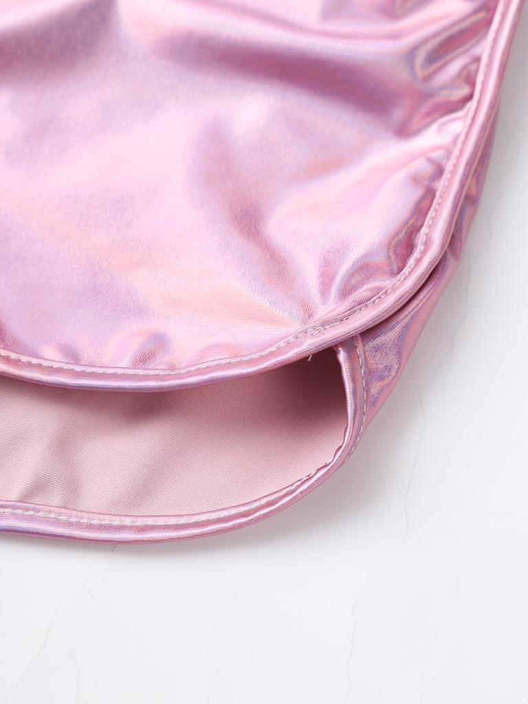 Mens Metallic Booty Shorts Shiny Elastic Waist Slim Fit Hot Pants Side Pockets Nightclub Shorts