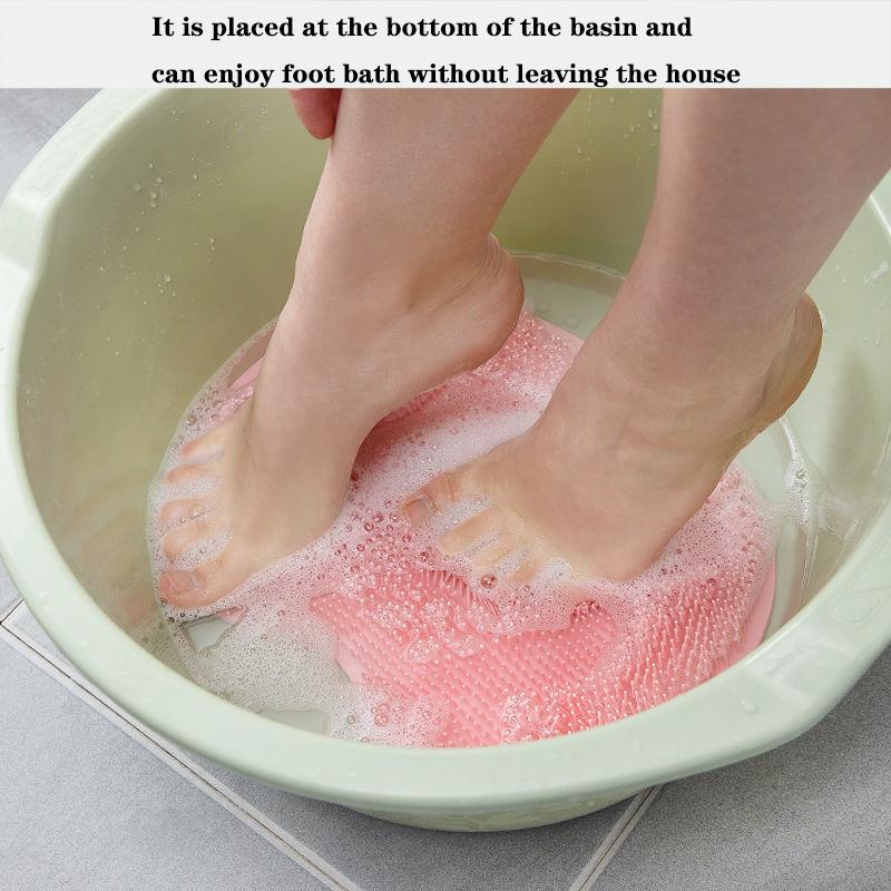 Fottvättverktyg, lat person, fotborste, sula massagedyna, hushållsfotsvamp för badrum, sugkopp med halkfri bälte