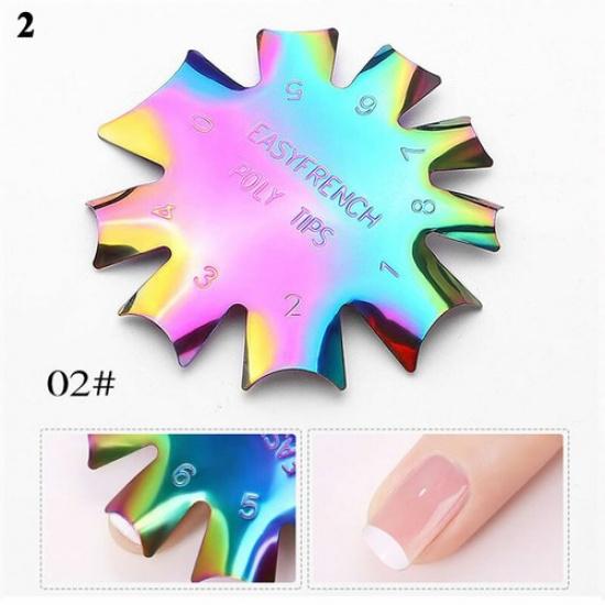 Nail Art Tool Stencil French Tip Smile Line Multi-Sizes Easy Edge Cutter Trimme^