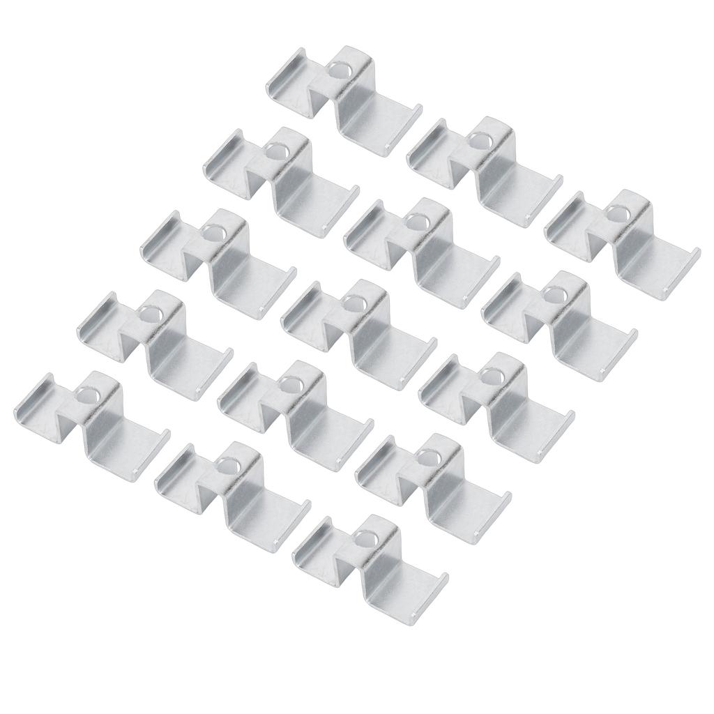 Pack of 25 Galvanized Steel Saddle Clamps for Oval Hole Design Grids, Industrial Floor Drainage Systems, Mezzanines, Walkways, Stair Treads