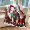 Festive Christmas-themed Design Elements Pattern Blanket Flannel Material Soft Warm for All Seasons Home Outdoor Camping Picnics