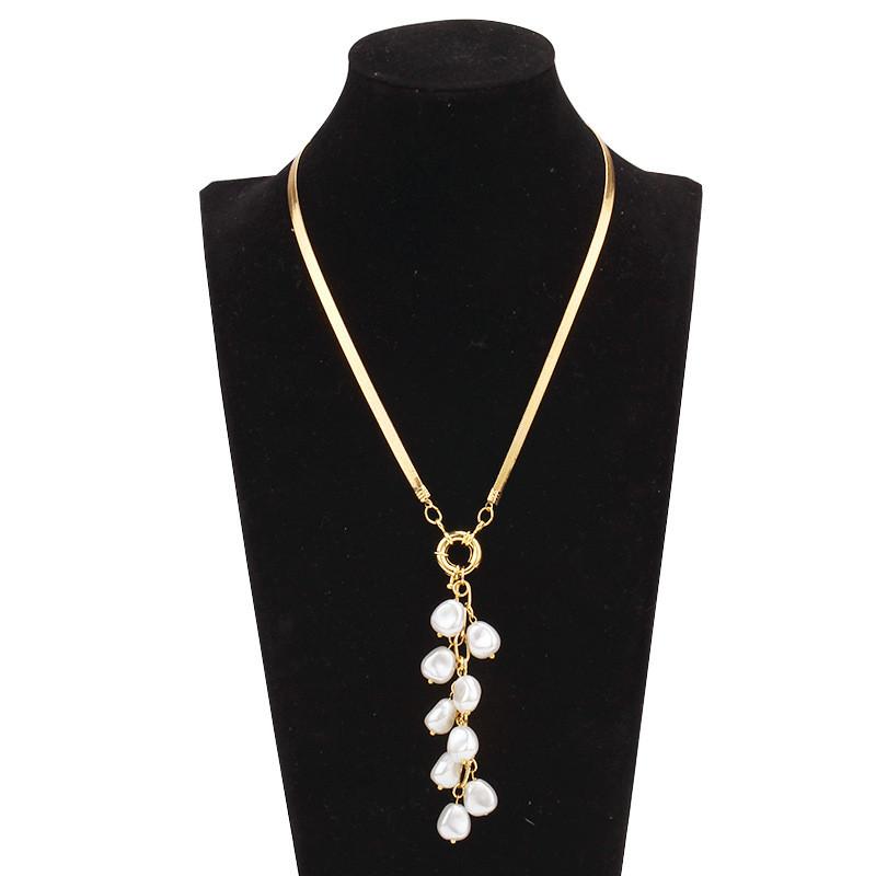 Geometric Pearl And Crystal Necklace For Women And Men Fashion Jewelry