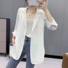 Chiffon Small Suit Women's Spring and Summer Thin Loose Mid-length Suit Jacket Three-quarter Sleeve Cardigan