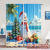 2pcs,Curtains Christmas Snowman Beach (3) Chic Contemporary Curtains 100% Polyester Curtains Decorations Outdoor Ldeal for