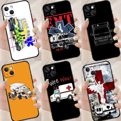 EMT EMS Krankenwagen Hülle für iPhone 13 12 11 Pro XS Max X XR 7 8 Plus SE2 12 13 Mini Rückseite Handyhülle