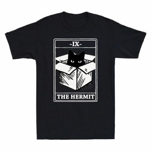 

Black Cat IX The Hermit Funny Cat In Box Vintage Men039;s T-Shirt Cotton Black Tee Unisex T-Shirt S