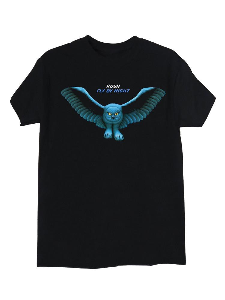 Rush Fly By Night Black T-Shirt Vintage Unisex Cotton Tee Short Sleeve Unisex T-Shirt S