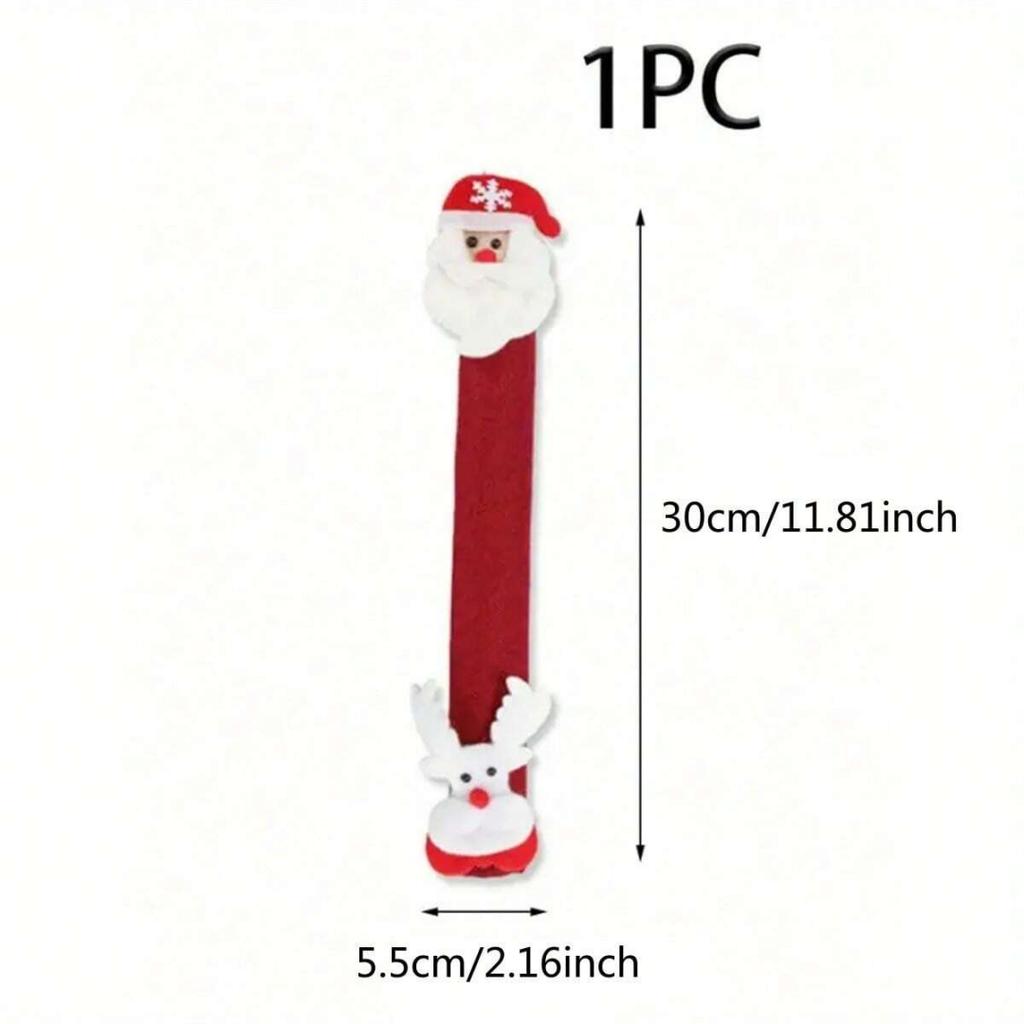 1PC Festive Christmas Oven & Fridge Handle Cover - Polyester Refrigerator Handle Cover For Christmas Kitchen Decoration, Christm