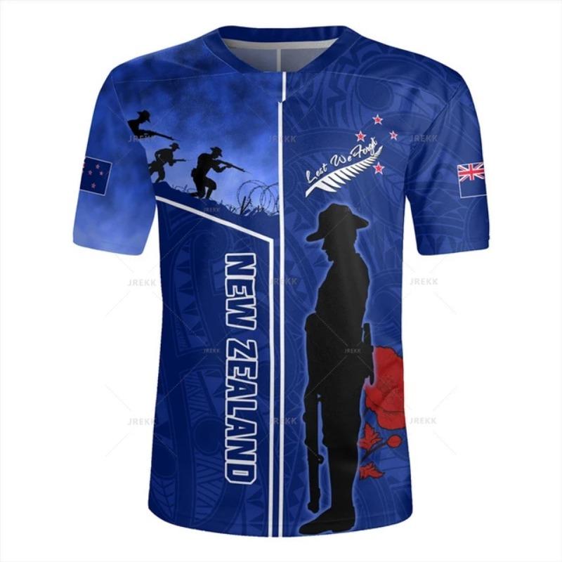 2025 Summer Men's New Zealand Maori Tribe Pattern Round Neck Short Sleeve Comfortable and Breathable Men's Sports and Leisure Top