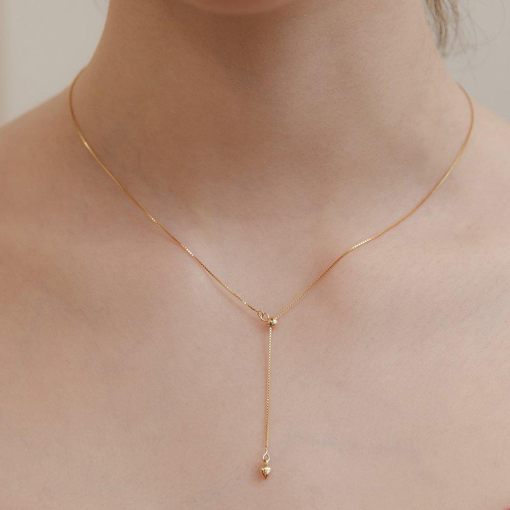 (92.5 Silver) Heart Tail Y-Line Necklace Nz2425