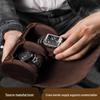 Retro Crazy Horse Leather Watch Box: Portable Travel Storage for Couples