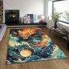 1PC Fiery dragon with waves and moon Print Carpet Rug for Living Room Bedroom Sofa Doormat Home Decor Non-slip Floor Mat