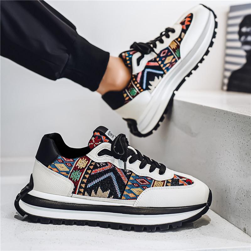 2025 Men's Sneakers Thick Bottom Non-Slip Loafers Fashion Shoes for Men Sports and Leisure Wear-resistant All-match Casual Shoes