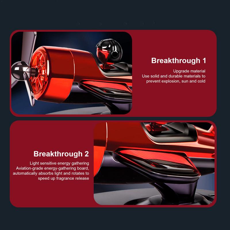 Car Perfume Diffuser Rotating Car Air Freshener Oil Diffuser Solar Powered Car Aromatherapy With Fragrance Oil Airplane Shape
