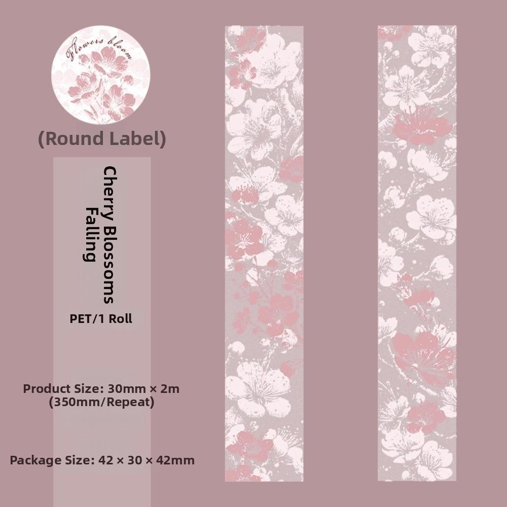 Decorative Adhesive Flowers Bloom Series Tape Collage Scrapbooking Tape  for Paper Craft