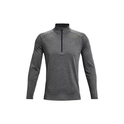Tech Logo Half-Zip Long Sleeve Sports Tee Men Tops Grey 1328495-090