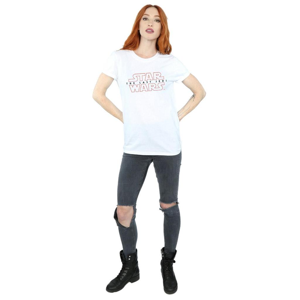 STAR WARS Damen The Last Jedi Logo Baumwolle Boyfriend T-Shirt