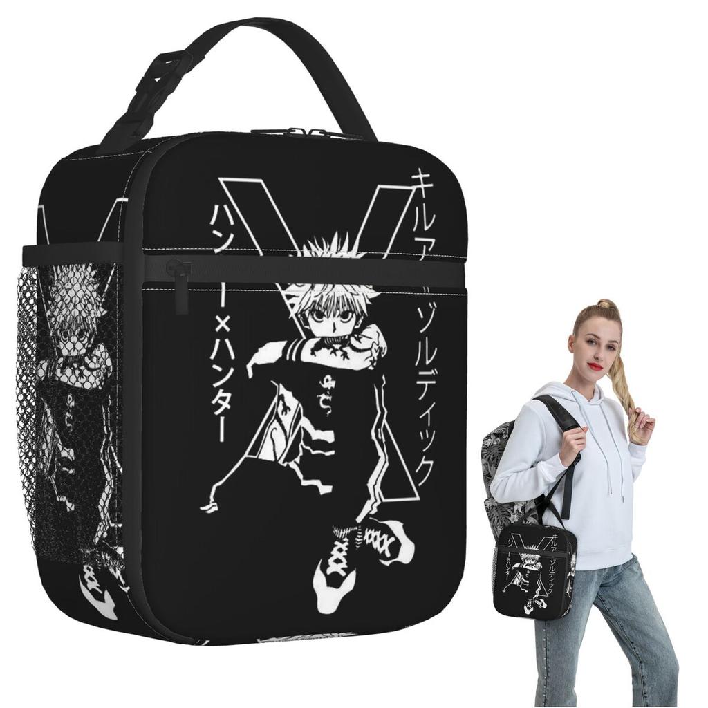 Killua Zoldyck Anime HXH Hunter X Hunter Insulated Lunch Bag for Women Children Portable Food Boxes Thermal Lunch Box Tote