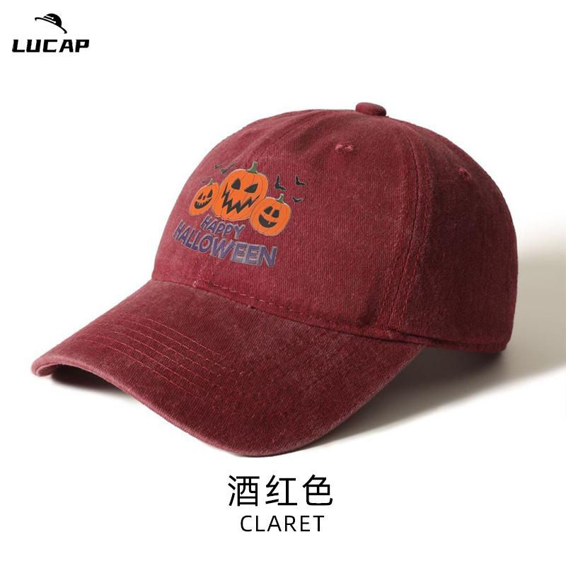 

Adult baseball cap, deep top, wide brim, small face, hot-selling sunshade, sunscreen, washed pure cotton men s and women s baseball cap one size fits all бордовий