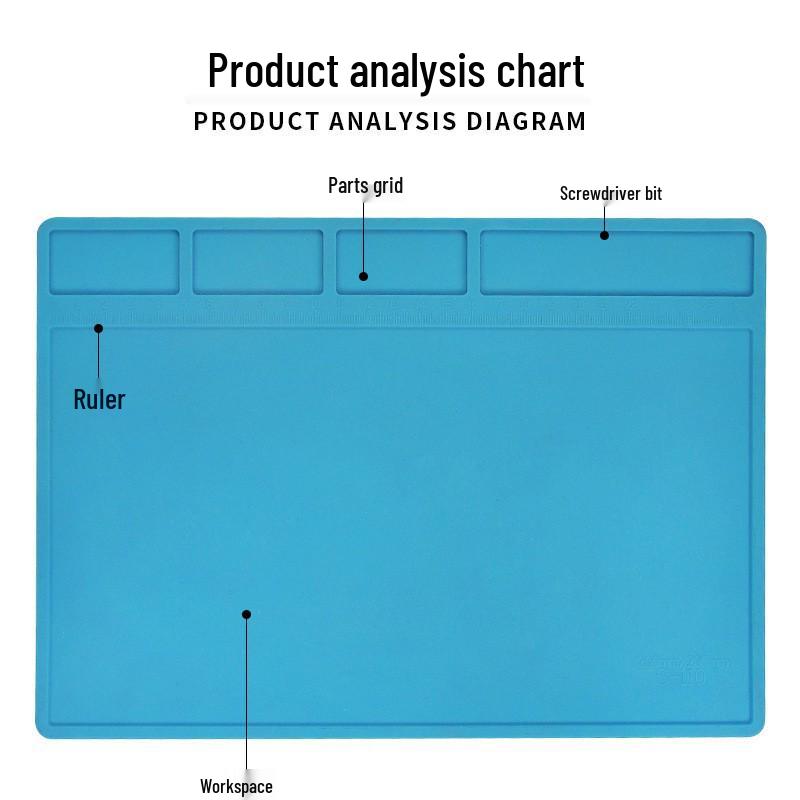 Magnetic Heat-Resistant Silicone Repair Mat for Mobile Device Repairs