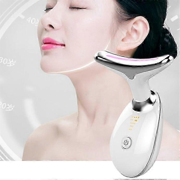 ES-1081 Professional Neck Rejuvenation Device with Multi-Color LED Light Therapy for Facial Lifting and Anti-Aging Skincare