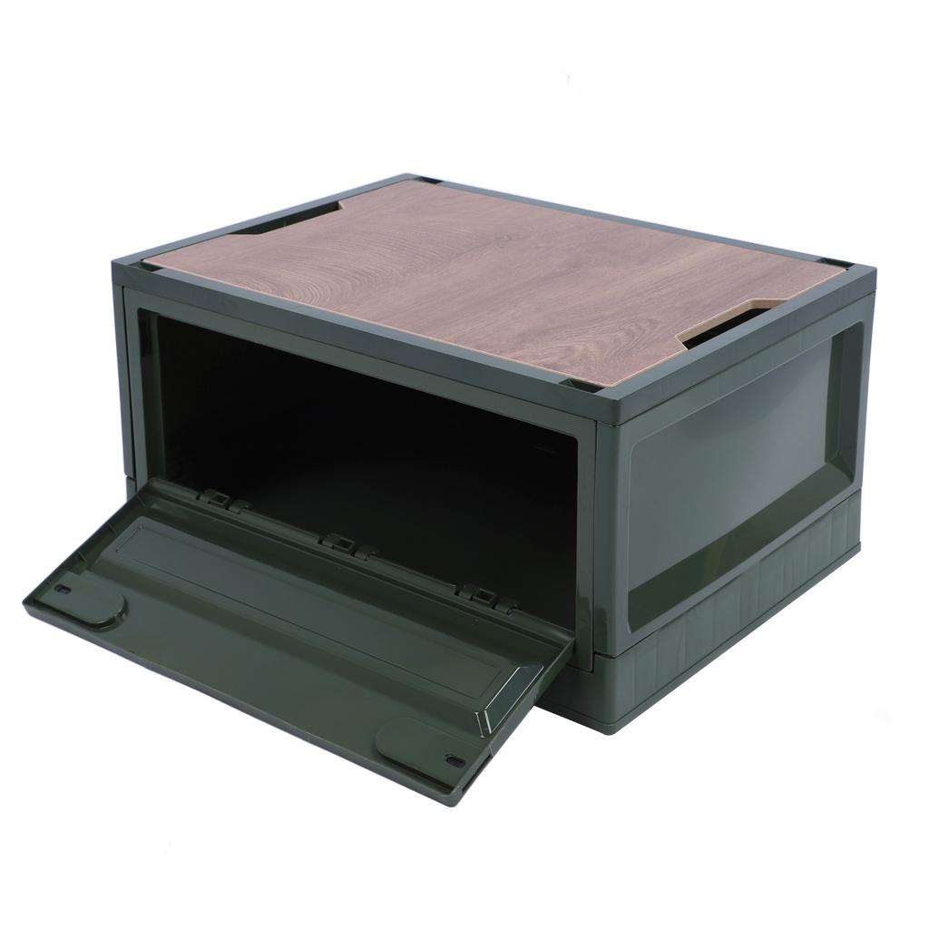 Foldable Camping Storage Box with Lids Versatile Stackable Movable Portable Camping Storage Bin