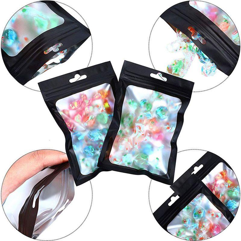 AT21-2000 Pieces Resealable Food Storage Bags With Clear Window Coffee Beans Packaging Pouch (Black, 2.4 X 4 Inch)