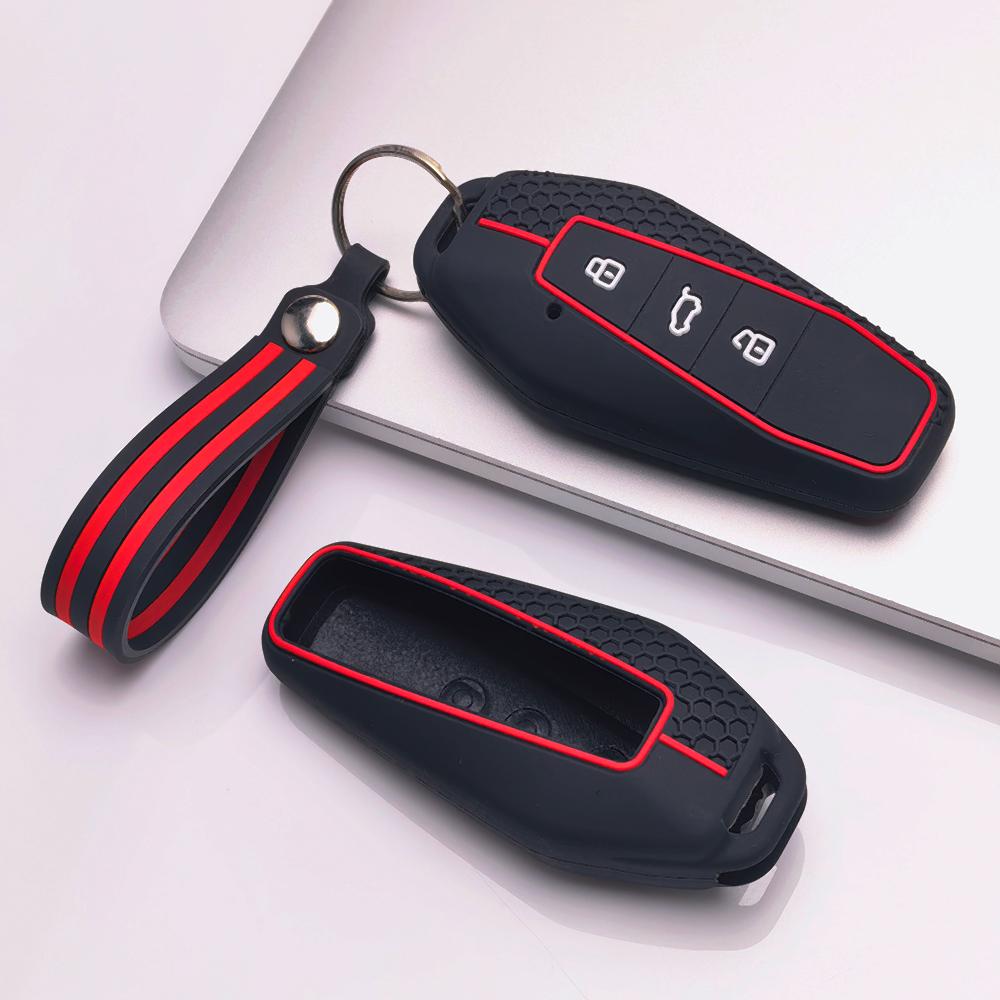Key Fob Cover for Chery GT iCAR Shuxiangjia EQ7 AIQAR EQ5 EQ3 with Keychain Anti-Scratch Surface Shockproof Structure Soft Grip Texture
