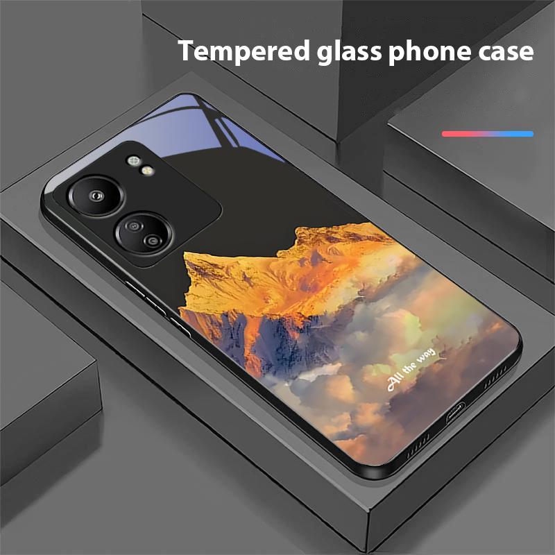 

Темно-лесной белый для Xiaomi Redmi 13C Note13 12 Pro Plus 5G Note 9 13T Pro POCO X6 F5 F6 Черный чехол для телефона из закаленного стекла For Xiaomi 13T Pro