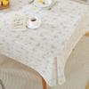 Pastoral Small Fresh Lilac Embroidered Tablecloth Geometric Rectangular Cover Towel Coffee Table Table Cloth Cover Cloth