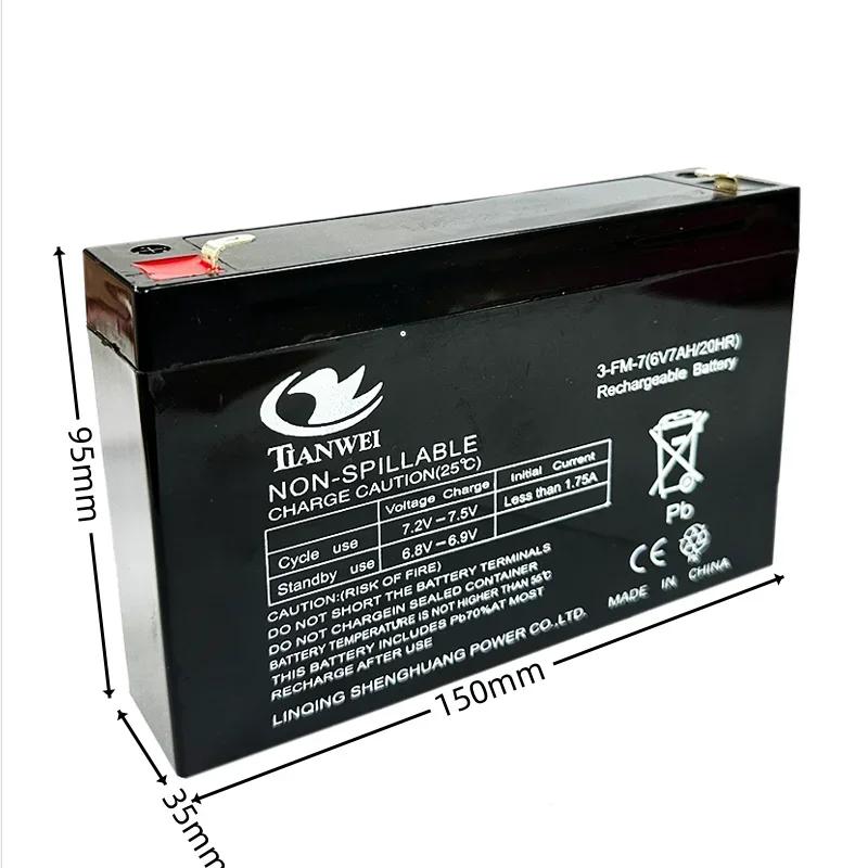 100% Nová 6V olověná baterie 7000mAh pro dětská elektrická autíčka, hračky, auta, motorky, dětské kočárky, baterie