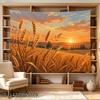 2D Flat - 2D Flat - 1pc 2D Flat Tapestry Golden Wheat Field at Sunset Rural Landscape Tapestry