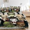 3pcs Halloween Monster Family Bedding Set - Includes One Quilt Cover and Two Pillowcases (No Core) - Anime Cartoon Design - Perfect for Bedroom and Gu