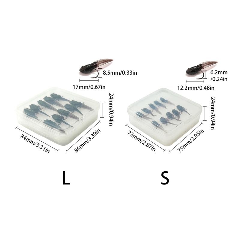 20pcs Soft Fishing Lures Simulation Baits Realistic Artificial Baits with Barbed Hook Tiny Baits Fishing Tackle