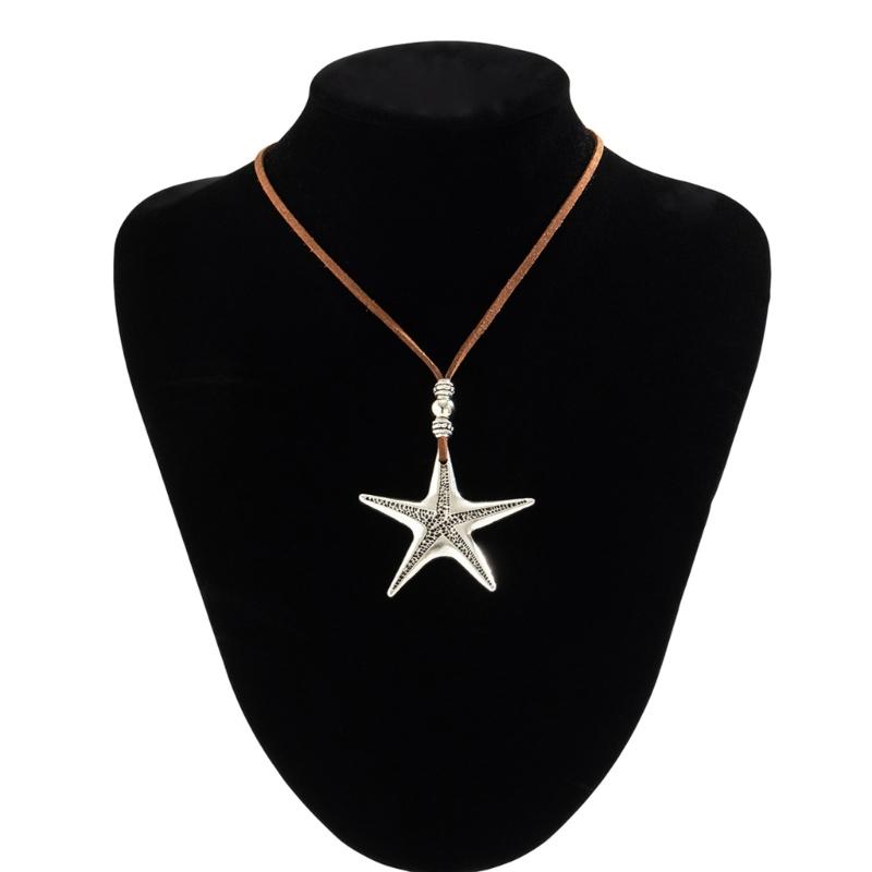Alloy Starfish Seashells Necklace Vacation Style Conch Pendant Choker Necklace Starfish Collar Choker Unique Jewelry